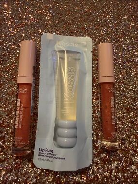 Kosas Lip Pulse glassy lip plumper and 2 plumping serum volumizing lip glosses
